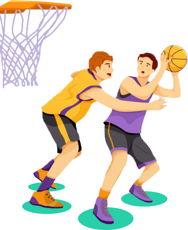 illustation de joueurs de basket